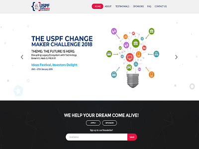 The USPF Change Maker Challenge 2018 branding concept creative design illustration landing landing page landingpage site typography web webpage website