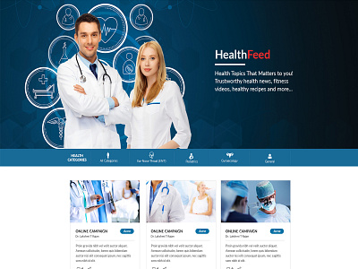 Health Feed Web Design branding concept creative design illustration landing landing page landingpage site typography web webpage website