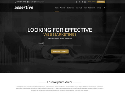 Assertive Web Page Design branding concept creative design illustration landing landing page landingpage site typography web webpage website