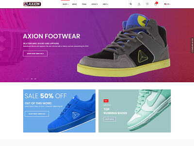 AXION FOOTWEAR Web Page Design creative design landing landing page landingpage site web webpage website