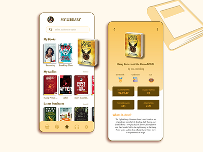 App Ebook app audio audiobook author badges book books design ebook design ebooks figma interface library ui ux