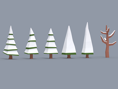 Low Poly Snowy Trees - Asset Pack 3d 3d art asset assetpack blender buy lowpoly lowpolyart snow snowy support tree trees