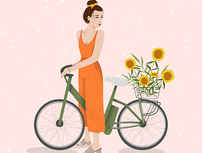 Always beautiful adobe fresco bike children book illustration digital digital illustration editorial illustration fashion flowers girl girl character girly illustration illustration art ipadpro lifestyle illustration spring