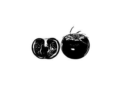 Tomato black and white digital illustration tomato vegetable