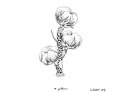 Pattern artistic black and white cotton digital drawing illustration illustration art inktober inktober2019 ipadpro painting pattern plant