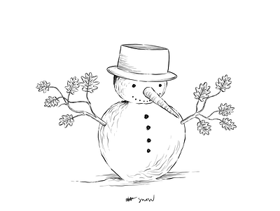 Snow artistic black and white design digital drawing illustration illustration art inktober inktober2019 ipadpro painting snow snowman