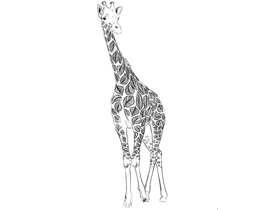 Wild animal black and white blackdrawing comic digital drawing giraffe illustration illustration art inktober inktober2019 ipadpro painting sketch wild wild animal wildlife