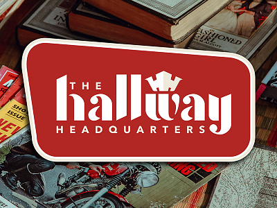 The Hallway Headquarters Retro Logo branding crown custom design font hallway headquarters logo michigan port huron retro sign
