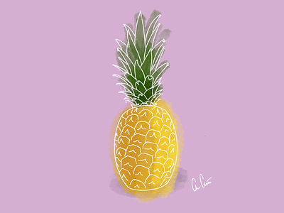 Pineapple excercise fun illustration pineapple pink procreate simple sketch