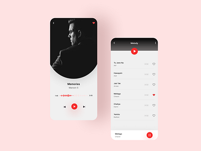 Music app app design minimal music ui