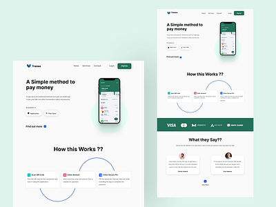 Transo fintech fintechlanding landing landingpage minimal payment paymentapp remoteui ui ux