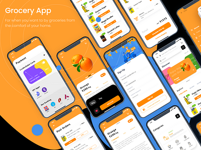 Grocery App design flat fun grocery grocery app minimal mobile mobile app mobile app design ui ux