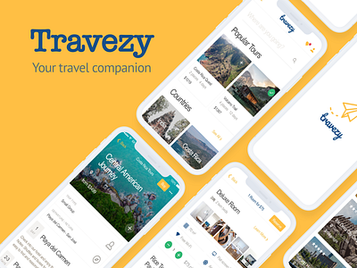 travezy social logo mobile travel travel agency travel app ui ux
