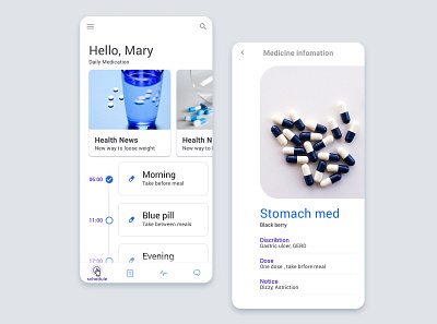 Medicine app concept app design material design ui design