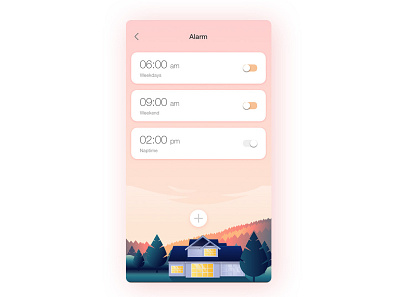 Set Alarm illustration landscape ui ui design vector