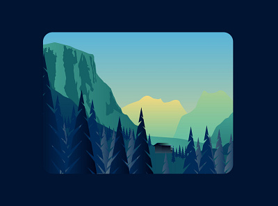 landscape 1 forest home illustration landscape mountains nature vector