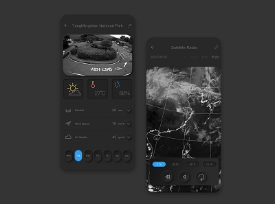 weather app ui air quality app design black neumorphism livestream neumorphism radar satellite radar ui design weather weather app weather forecast