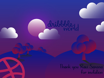 Dribble Welcome illustration invite vector welcome page