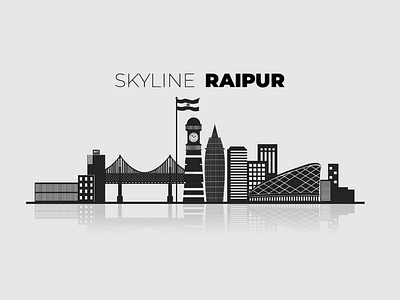 Skyline Raipur architecture chhattisgarh graphics design illustrator raipur city skyline