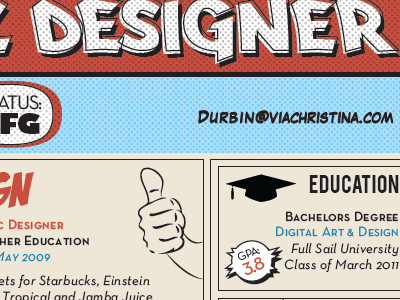 One resume to rule them all. comics flippin sweet layout resume typography