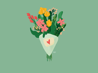 Digital Illustration: Flower Bouquet