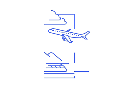 Plane train 2d 2d animation digital illustration infostarters vector