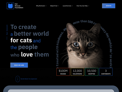 Pets Charities Foundation - landing page animal figma home page illustrator landing page photoshop typography ui design web design website