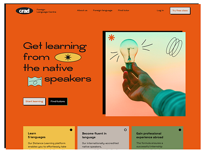 Foreign language centre - Landing page