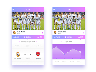 Football Team Manager app design flat minimal typography ui ux web website