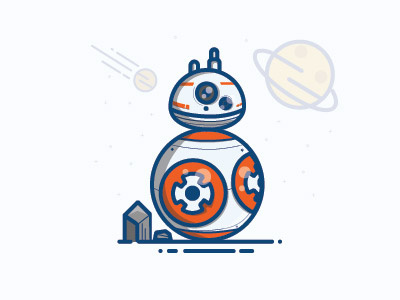 Starwars Robot app branding design flat icon illustration minimal vector web