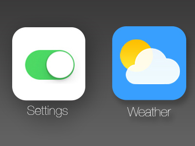 Settings & Weather (iOS 7 redesigns) - thespoondesign ios 7 redesign settings icon weather icon