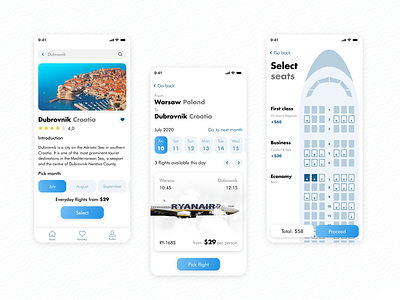 Flight concept app 🛬 app design ui ux web