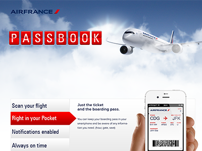 Passbook AirFrance application concept fun ios6 iphone web design