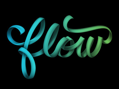 Flow gradient gradient mesh hand drawn illustrated mesh ribbon type type design typography