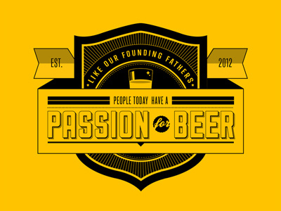 Passion for Beer alcohol badge beer flat illustrator infographic logo seal stamp typography vector yellow