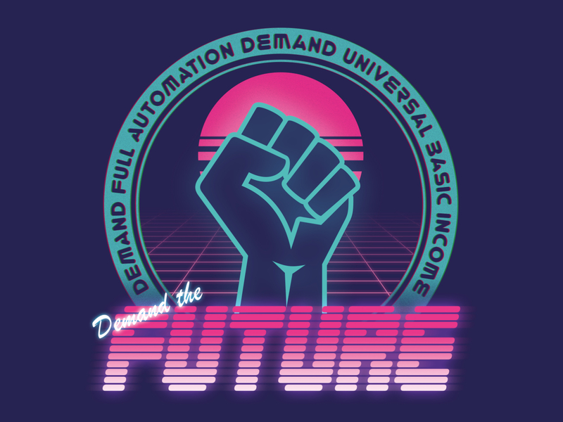 Demand the Future digital fashion design illustration retrofuturism synthwave t shirt