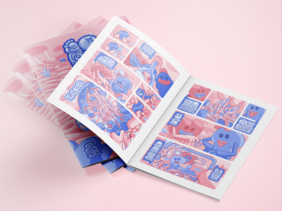 Nasin Nasa blue comic comics digital comics drawing hand-drawn indie comics pink surreal toki pona