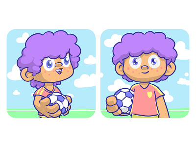 Football Kid character design clip studio paint digital illustration
