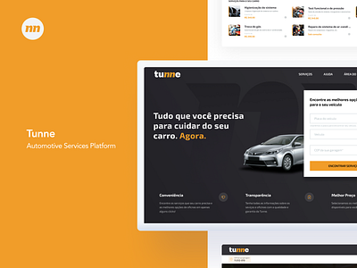 Tunne - Driver Platform app auto car design product shop site ui web workshop