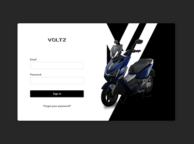 Voltz Motors Administrative Panel Sign in admin admin design admin panel app bike design eletric motorcycle sign in ui web
