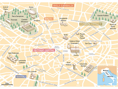 Milan city guide Map