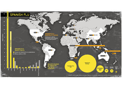 Spanish Flu data graphic adobe illustrator chart charts data diagram disease editorial explanatory graph graphic grunge infographic information information design map spanish flu statistics vector vector illustration