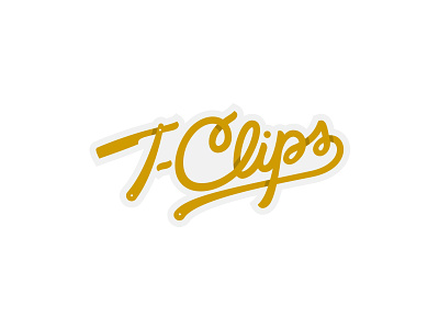 T-Clips Script barber barbershop ligature logo logotype razor script type typography