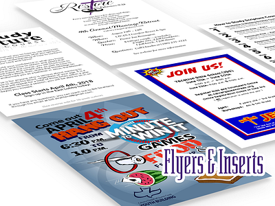 Flyers Inserts announcements cartooning design drawing flyer design flyers illustration inking typography