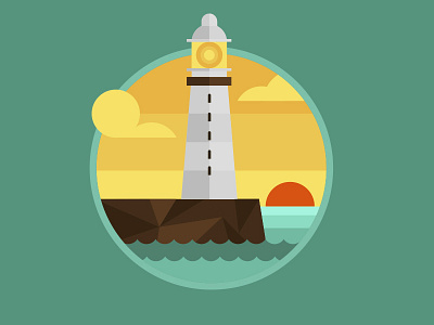 Byron Bay, Australia. australia byron byronbay flat flatdesign illustration jetlaggies lighthouse sea travel vector