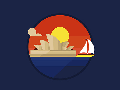 Sydney, Australia australia city flat flatdesign illustration opera operahouse sail sunset sydney vector