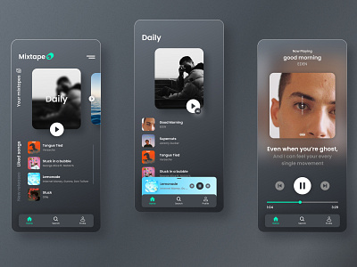 Music App Concept app design flat icon ui