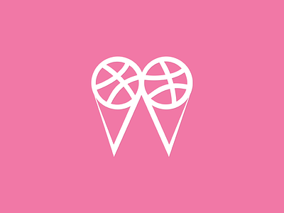 Meant to be Shared cone double dribbble ice cream icon