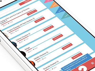 Red & Blue bootstrap flat html5 iphone responsive web