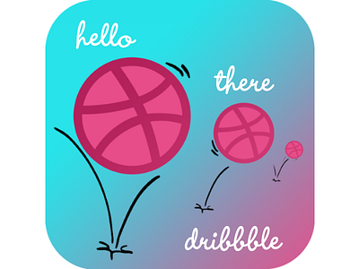 Hello Dribbble app basketball bounce debut design dribbble hello photoshop